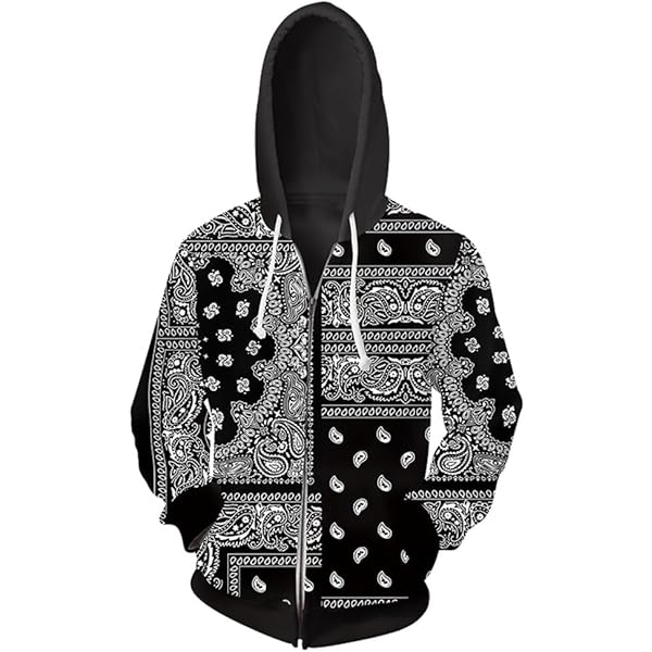 Amazon.com: TOJOO Black Bandana Jackets for Men Women Blue