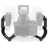 GODOX MF-DB Flexible Flash Bracket with Dual Flash Mounts Aluminum Alloy 360&deg;Rotatable Head for Dental Photography Portrait Macro Photography Compatible with Nikon/Sony DSLR Cameras