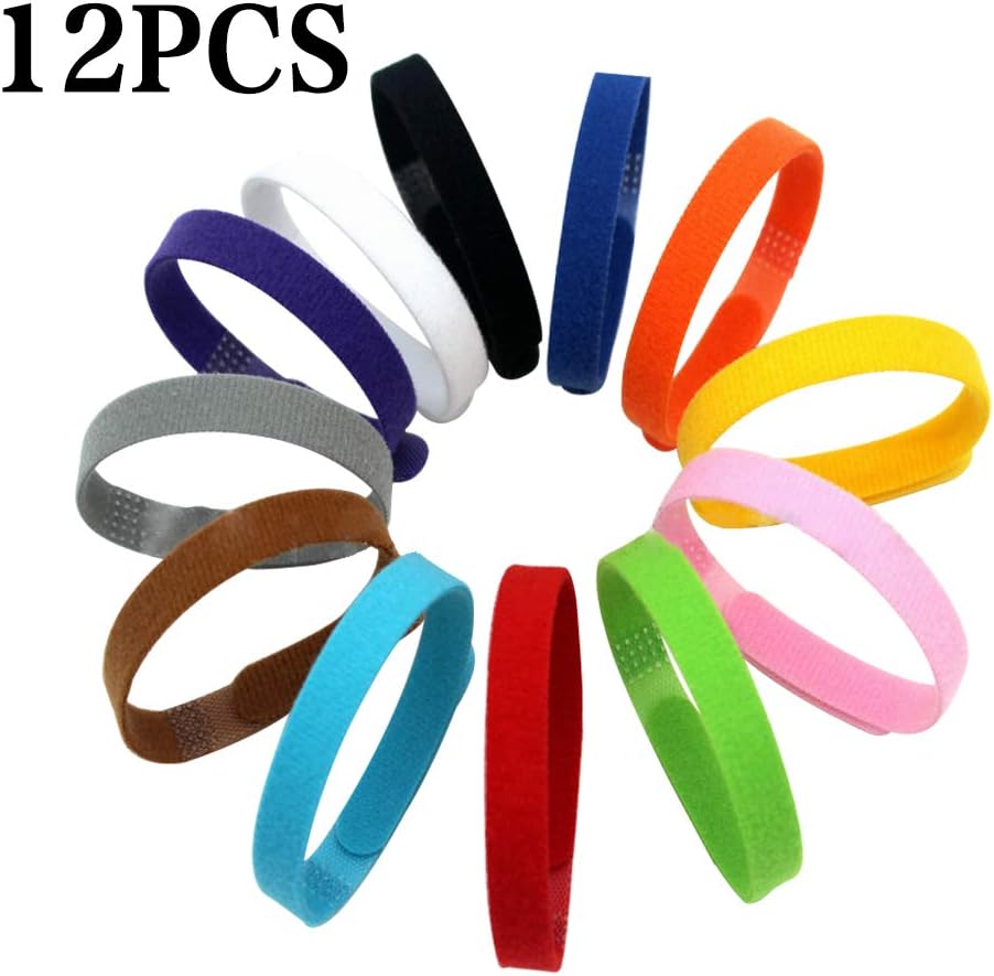 LKY Puppy Whelping Collars Double-Sided Adjustable ID Collars Soft Bands for Newborn Pet Dog Cat (12 PCS)