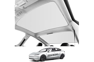 KUNIST Roof Sunshades for Tesla Model 3 2024 2025, Upgraded 3.0 Sunroof Shade Sunshade Roof Sun Shade for 2024 New Tesla Model 3 Highland Accessories(Ice White)_12Pcs Clips