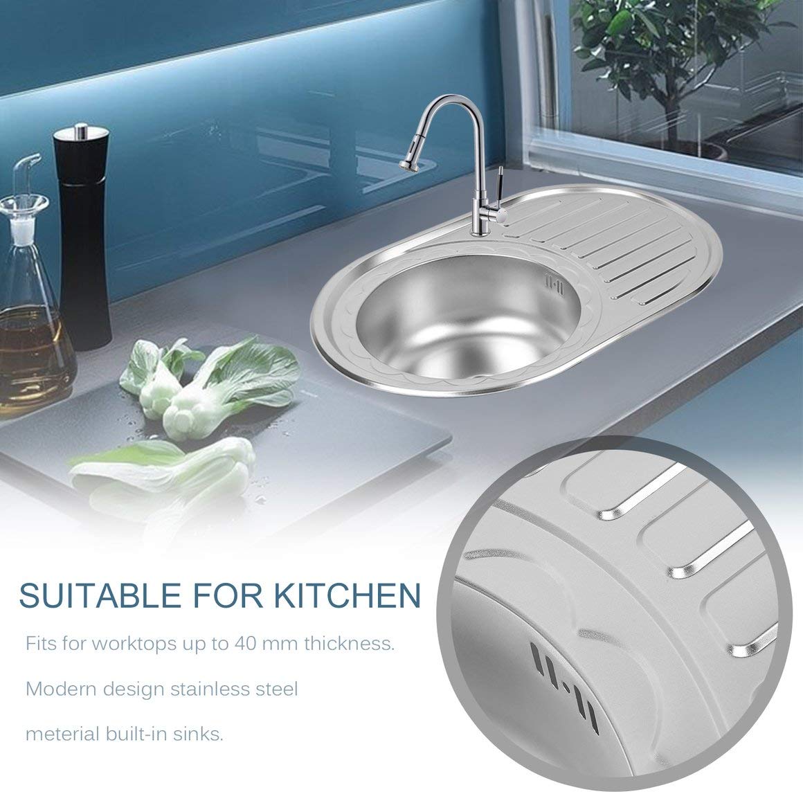 Bricolaje y herramientas Funnyrunstore Fregadero de acero inoxidable de