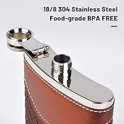 LHD HOME Hip Flasks for Men 8oz Leather Flask Gift