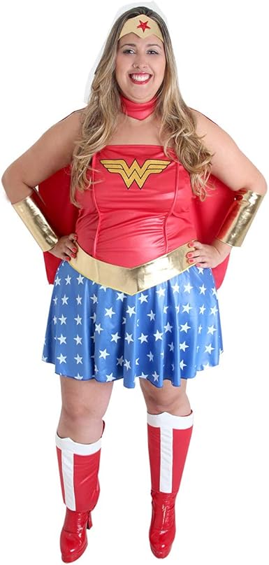 roupa da mulher maravilha adulta