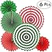 Merry Christmas Party Hanging Paper Fans Decorations Xmas Santa Party Ceiling Hangings Decorations, 6pc