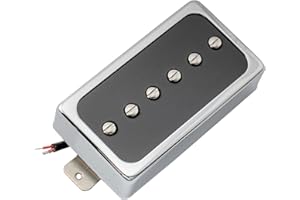 MUSICLILY Artec SHA66C Alnico 5 Splendor P90 Style Humbucker Sized Single Coil Bridge Pickup 8.8K for Les Paul Style Electric Guitar, Chrome/Black