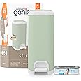 Diaper Genie Select Pail (Green) is Made of Durable Stainless Steel and Includes 1 Starter Square Refill That can Hold up to 165 Newborn-Sized Diapers.