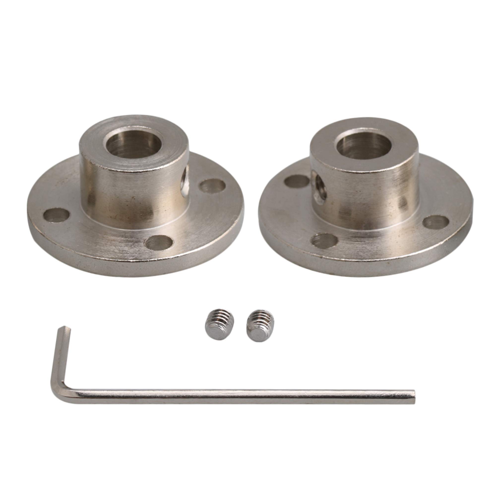Yibuy 2PCS 8mm Flange Coupling Connector Steel Flange Coupling Shaft Motor Joints for DIY Parts