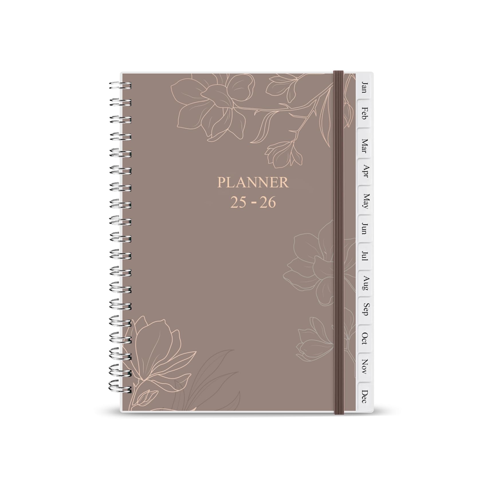 Photo 1 of 2025-2026 Planner - Weekly & Monthly Planner Runs from July 2025 to June 2026, 6" x 8.3", 12 Monthly Tabs, 14 Notes Pages, Inner Pocket, Flexible Cover with Twin-Wire Binding, Brown
