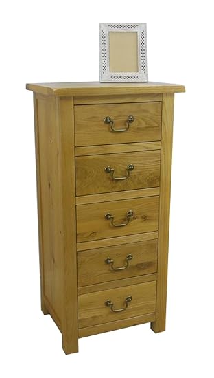Newark Solid Chunky Oak 5 Drawer Chest Of Drawers Bedroom