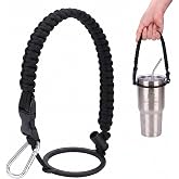 GRSECPO Adjustable Paracord Handle for Water Bottles 12oz-64oz, Secure Wide-Mouth Bottle Strap with Quick-Release Carabiner and Safety Lock, Universal Fit for Hydro Flask Yeti Owala