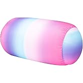 Focustree Squish Microbead Pillow Neck Lumbar Body Sopport Microbead Bolster 7 and 12Inches Travel Pillows for Chair Sleeping Car Seat Emotional Colorful Dormroom Accessory(Pink White)