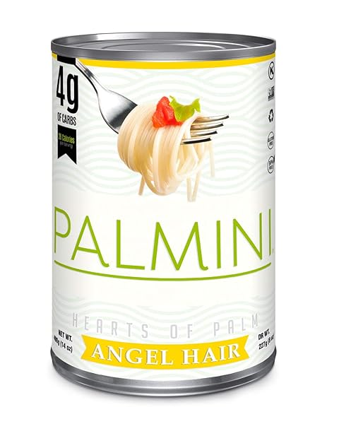PALMINI ANGEL HAIR PASTA | LOW-CARB, LOW-CALORIE HEARTS OF PALM PASTA | KETO, GLUTEN FREE, VEGAN, NON-GMO, PLANT BASED, HEALTHY NOODLES | AS SEEN ON SHARK TANK | (14 OUNCE POUCH-PACK OF 6)
