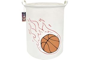HKEC 19.7’’ Basketball Laundry Hamper, Dirty Clothes Hamper for Boys Room,Sports Laundry Basket,Toy Bins, Gift Baskets,Baby Nursery(Basketball)
