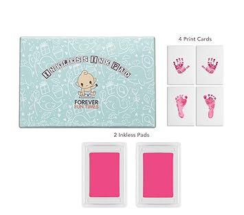 Tintenloses Ink Pad Baby Hand- und Fußabdruck | Schmerzlos Perfekte Drucke Ohne einen Tropfen Tinte auf Deinem Kind | Schnell