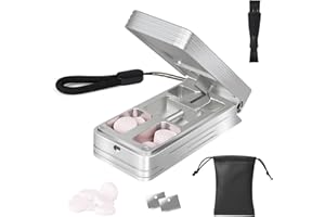 Pill Cutter for Small and Tiny Pills, Professional Aluminum Pill Splitter with Auto Centering Device and 2 Replaceable Stainl