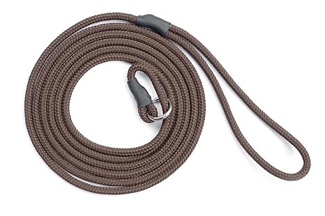 KENSONS for dogs Showleine | Ausstellungsleine - dunkel-braun - OHNE Zugstopp | 4 mm Durchmesser x 160 cm Länge - sportliche 