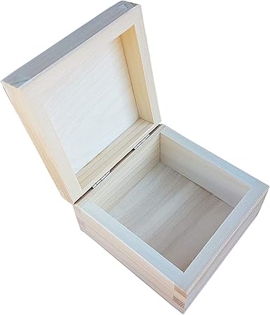 Madera Pequeño Caja Pentecostés Tapa 10 x 10 X 6cm, Joyero, sin Pintar: Amazon.es: Hogar