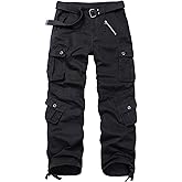 Men's BDU Casual Military Pants, Combat Camo Cargo Work Pants Fit Outdoors Tactical Wild Army Hunting Baggy 8 Pockets No Belt