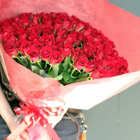 Amazon Bisesflower バラ 花束 108本 赤 プロポーズ サプライズ 花 ローズ 薔薇 ブーケ ウェディング プレゼント 生花 記念日 結婚 バラの花束 誕生日 薔薇の花束 花束 オンライン通販