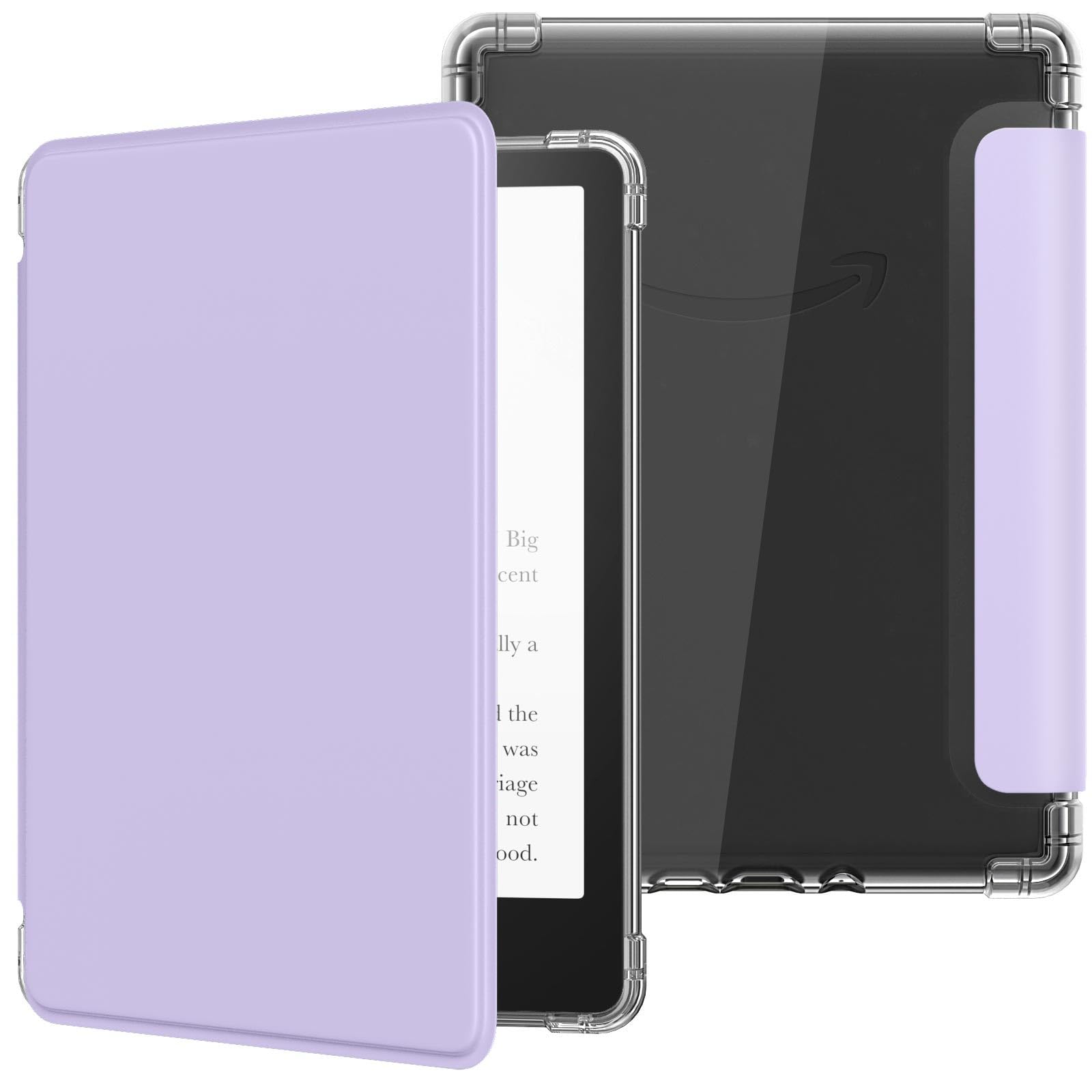 MoKo Case for 6" All-New Kindle (11th Generation-2024/2022 Release), Ultra Clear Soft Flexible Transparent TPU Back Cover with Auto Wake/Sleep for Kindle 11th Generation 2024, Taro Purple