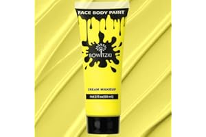 Bowitzki Face and Body Paint 2oz Cream Makeup 60ml Water Based Face Painting Special Effects For Adults Children Kids Halloween Christmas Party Stage Cosplay (Yellow)