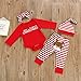 Von kilizo Baby Girl Long Sleeve Rompers - Striped Pant Sets for My First Christmas - 3-6 Month Infant Girl Outfit