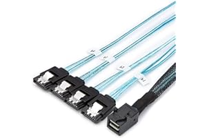 CableCreation Internal HD Mini SAS Cable 1.6 Feet/0.5M, Internal HD Mini SAS (SFF-8643 Host) - 4 x SATA (Target) Cable, SFF-8