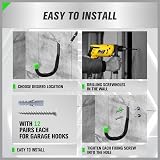 Swanlake Garden Tools Heavy Duty Garage Hooks 6-Piece Wall Mount J Hooks view 6