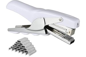 COCOMK Stapler with 1000 Staples-Plier Stapler Save 60% Power,Good for Stapling at Home School or Warehouse (white)