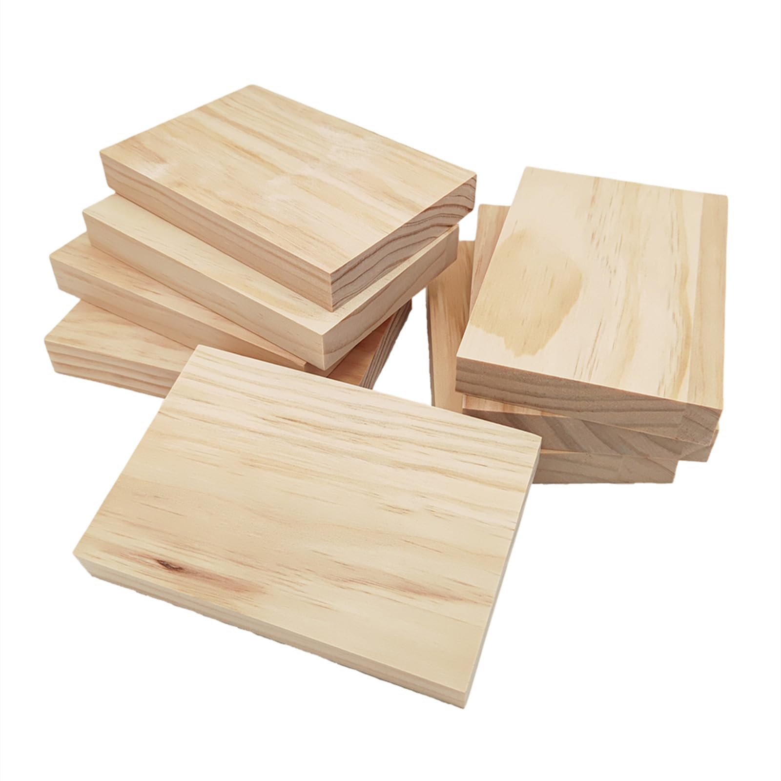 8PCS Unfinished Wood Blocks for Craft, 15x10x2cm Rectangle Wood Boards Blank Whittling Wooden Blocks for Carving,Painting & Burning