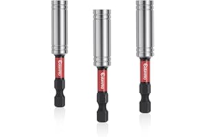 ColumPRO 3PCS 1/4" Strong Magnetic Impact Bit Holder, Black Series, Upgraded Magnetic Drill Bit Extension for Impact Driver, Cordless Drill, 1/4" Hex Shank Premium S2 Steel