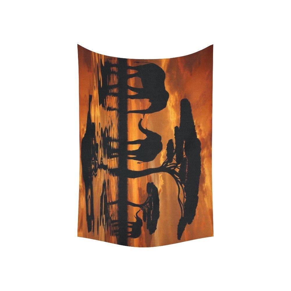 Interestprint Paisaje Arte Decoracion Del Hogar De Pared Animales Africanos Elefantes En La Puesta De Sol Tapiz Colgar En La Pared Arte Conjuntos 90 X 60 Pulgadas Blueinterest D340533 Ideas De Regalos