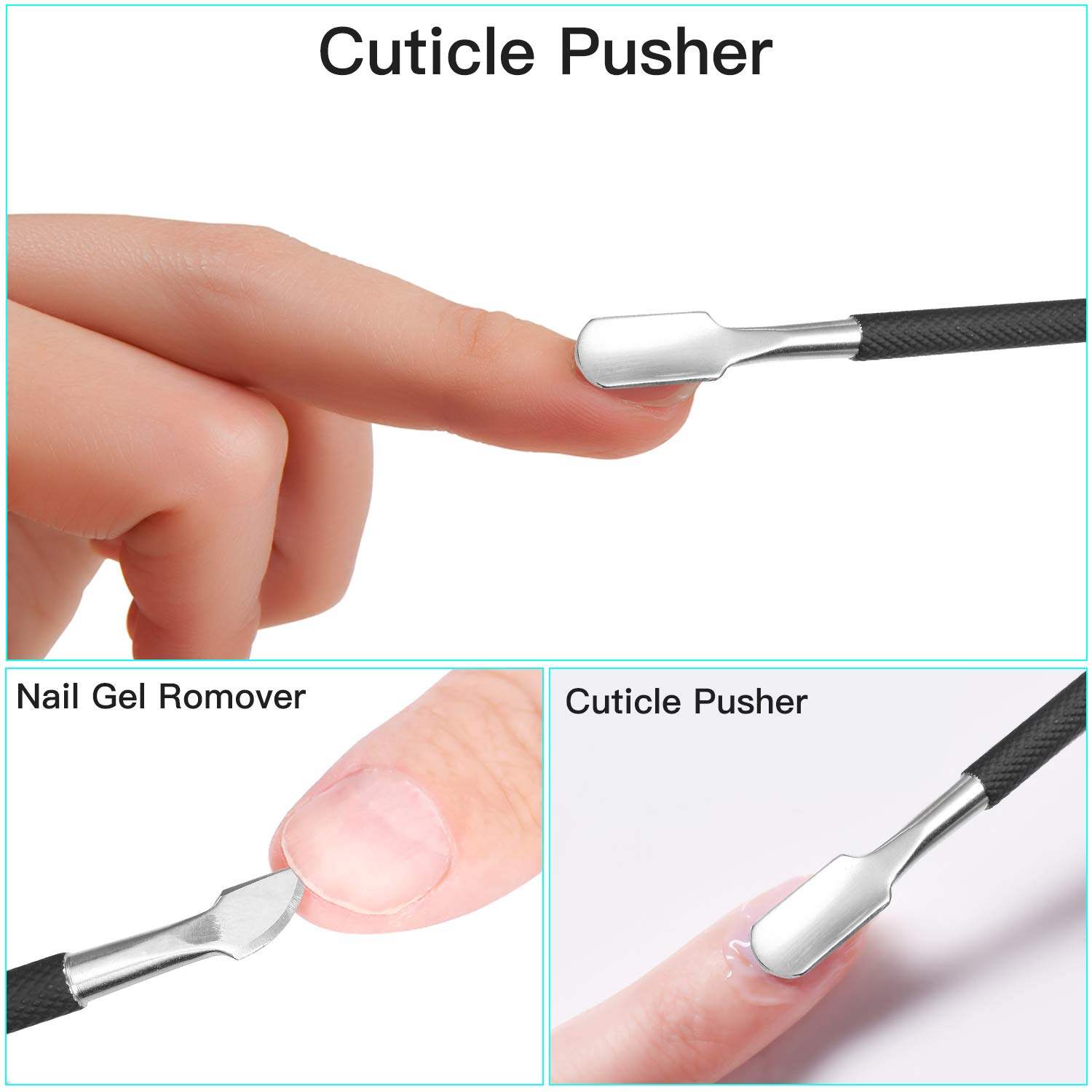 Cuticle Trimmer with Cuticle Pusher, Cuticle Cutter Cuticle Nipper, Premium Stainless Steel Cuticle Remover,Durable Professional Manicure and Pedicure: Beauty