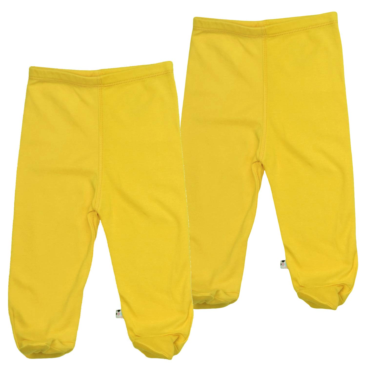 Babysoy Eco Footie Pants Unisex Pack of 2 (0-3 Months, Sunshine)