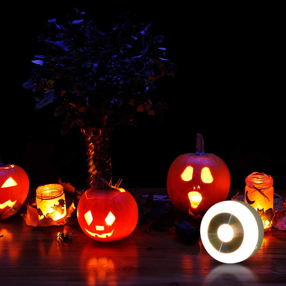 GOESWELL Motion Sensor Night Light Battery Operated, Motion-Sensing LED Stick-Anywhere Under Cabinet Lights for Stairs, Hallway, Bathroom, Kitchen, Closet (Pack of 2, Warm White)