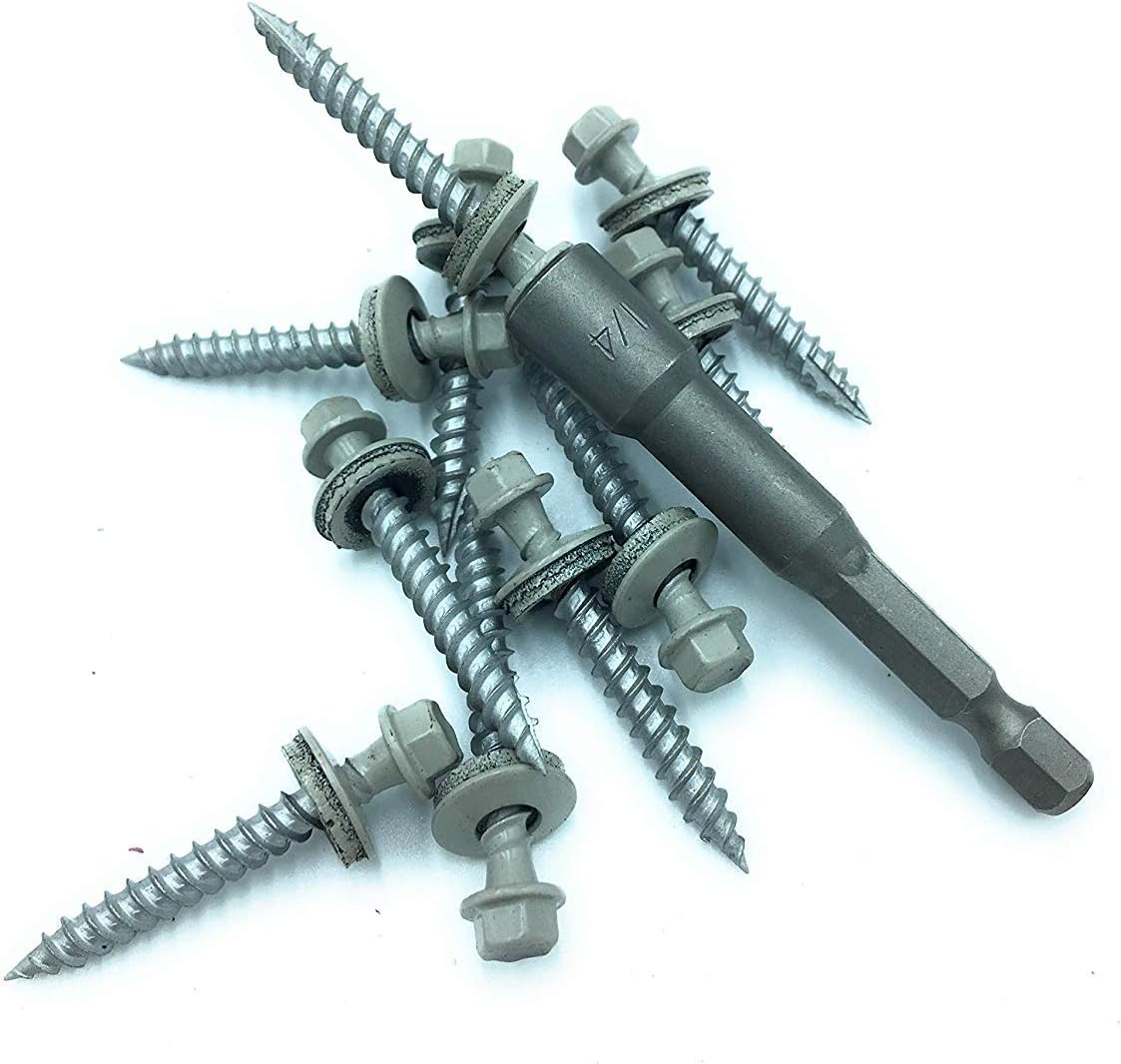 EAGLE 1 (500 Count) Metal Roofing Screws Painted Hex Washer Head Sheet Metal Roof Screw. Self