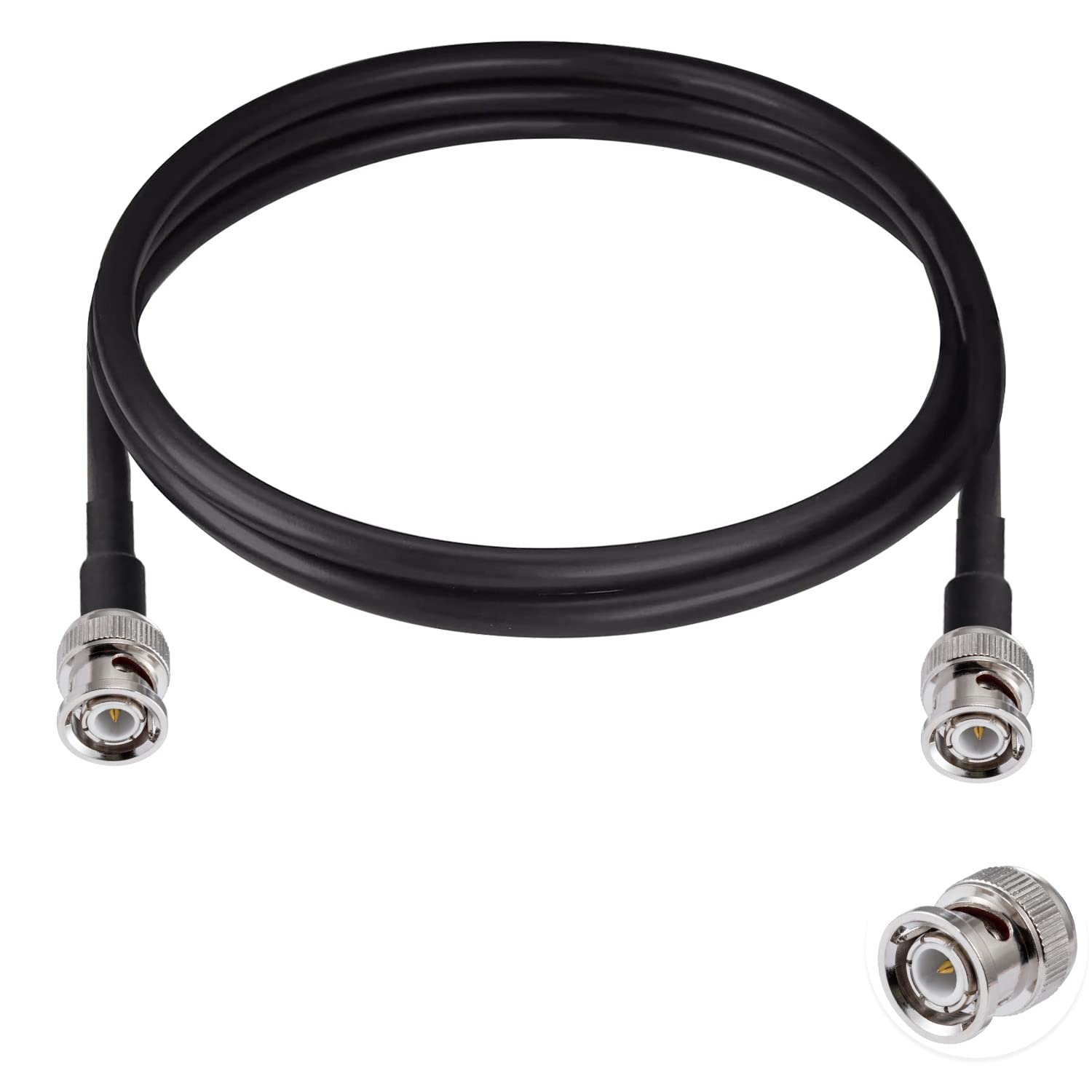 Vecys BNC Male to BNC Male Cable 50ohm RG58 RF Coaxial Pigtail Jumper Cable 6.5ft/2m for RF Antennas Ham Radio Handheld