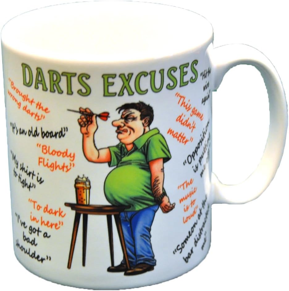 personalised4u Darts Excuses Funny Ceramic Coffee Mug – (Standard)