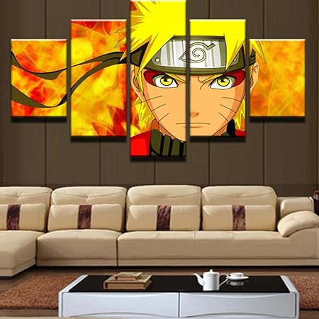 5 Piezas. Personajes de Dibujos Animados de Naruto Cuadro Modular