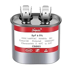 AMPTATA AC Capacitor, 5uf CBB65B Capacitor for