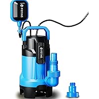 FOTING Submersible Water Pump, 1.5HP 6300GPH Sump Pump for Basement & Pool Draining, Submersible Pump with Float Switch, Seal