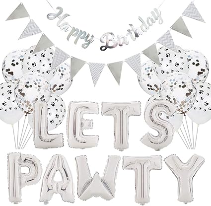 Amazon Com 23pcs Pet Party Decoration Kit Dog Paw Print