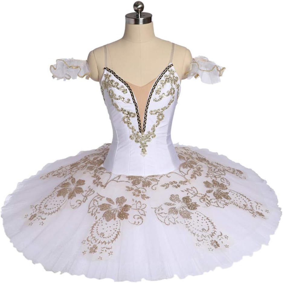 White Swan Lake Ballet Tutu Costume Nutcracker Professional Ballet Tutu Snow Queen Ballerina Pancake Ballet Tutu Adult/Child,White,Adultsizes