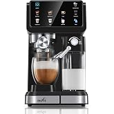 UDI 20 Bar Espresso Machine, 9-in-1 Coffee Maker | Automatic Milk Frother, One-Touch Cappuccino Latte Macchiato Americano Iced Espresso, Self-Cleaning Function for Home Use