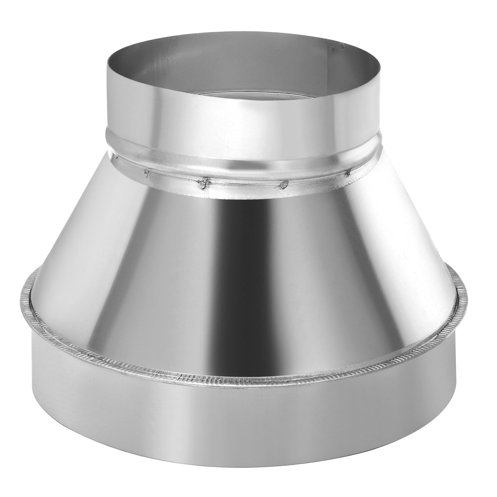 PATIKIL 8 Inch to 5 Inch Round Duct Reducer Increaser Connector, Galvanized Steel Air Duct Adapter Pipe Fitting for Bathroom Kitchen Inline Ventilation Systems, Silver Tone