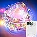 LED String Lights ITERY Multi Color Starry Lights 33ft 100 LED Decorative Christmas Lights Battery Powered Silver Cooper Wire Lights for Patio Gate Christmas Tree or Bedroom Living Room Party Wedding