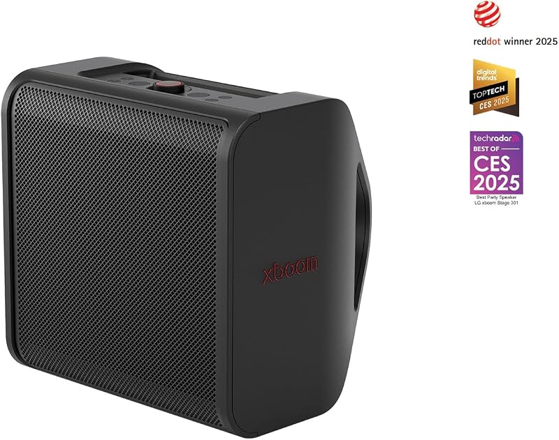 LG xboom Stage301, Altifalante Bluetooth, Alta Potência, Portátil, Funções DJ, Karaoke, com Luzes LED Variáveis, Ampla Conectividade, Som Absoluto
