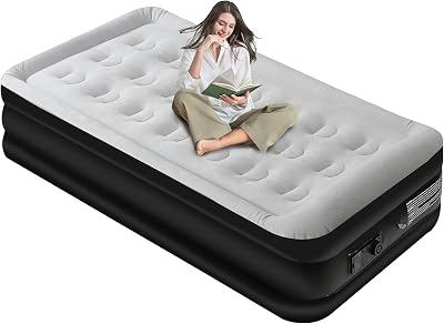 Panana Single Air Bed with Built-in Pump 196x97x47cm Flocked Top