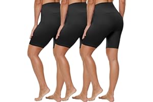 HLTPRO 3 Pack Plus Size Biker Shorts for Women (L-4XL)- 8"/5" High Waist Tummy Control Shorts for Workout, Yoga, Running