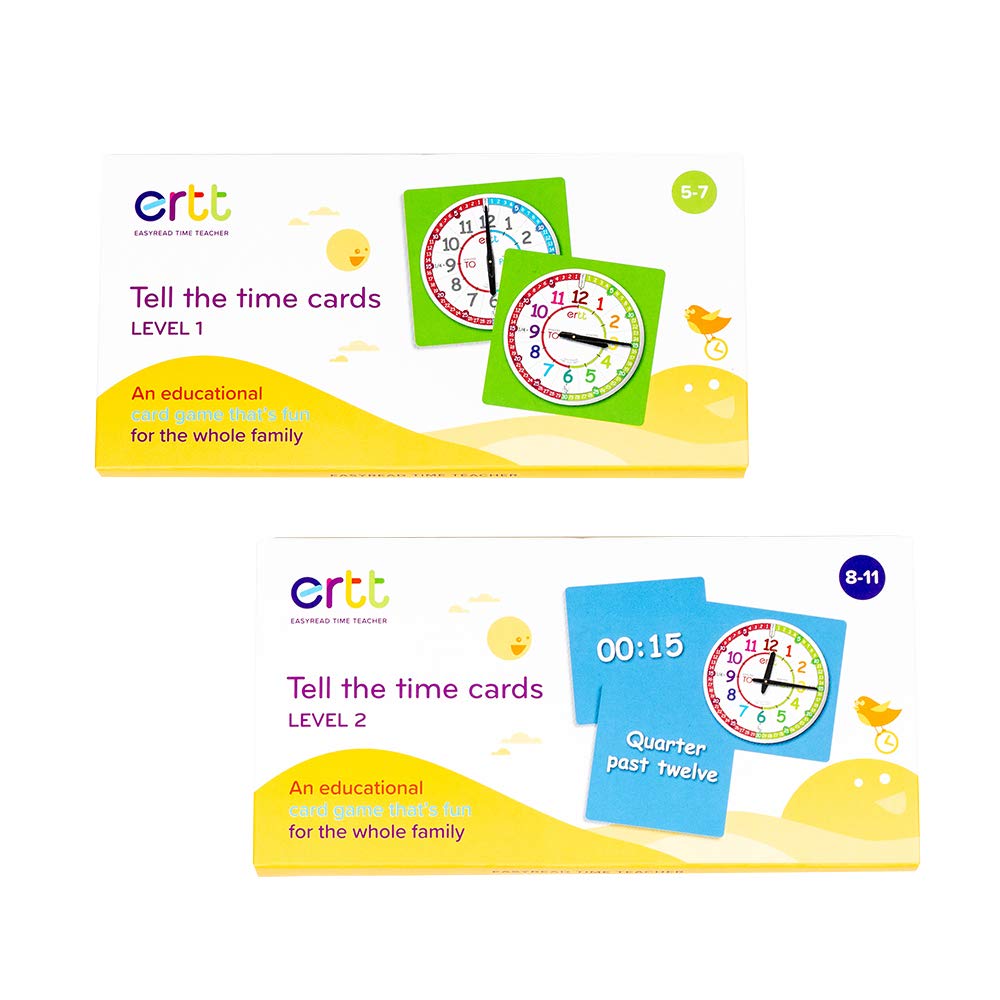 EasyRead Time Teacher Tell The Time Card Games - Level 1 & 2 Double Pack
